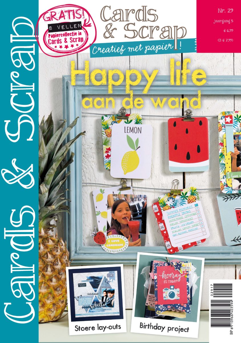 Cards & Scrap 29 - Happy life aan de wand